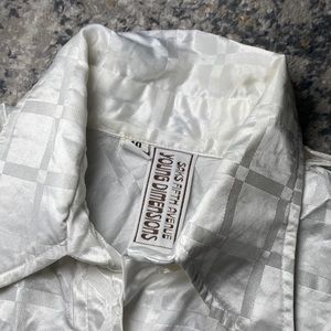 Saks Fifth Avenue Young Dimensions Button Down 100% Satin Shirt